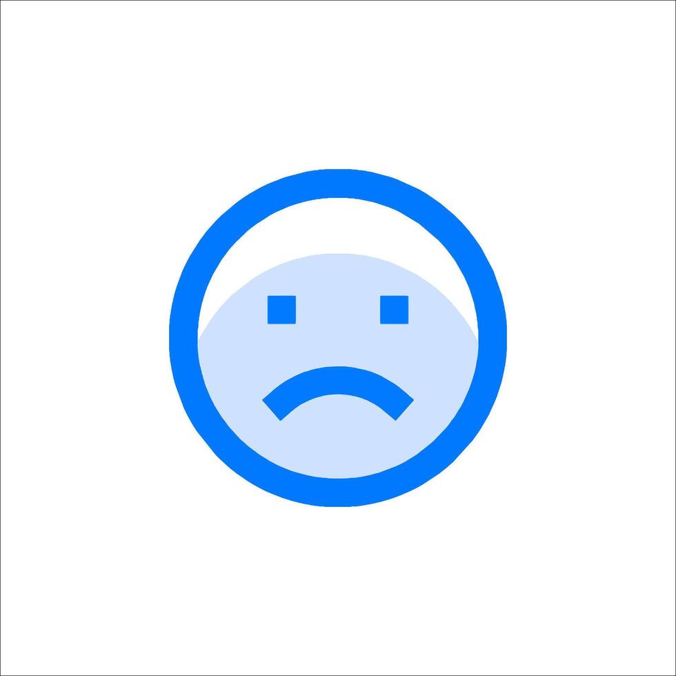 A sad face icon on a white background vector