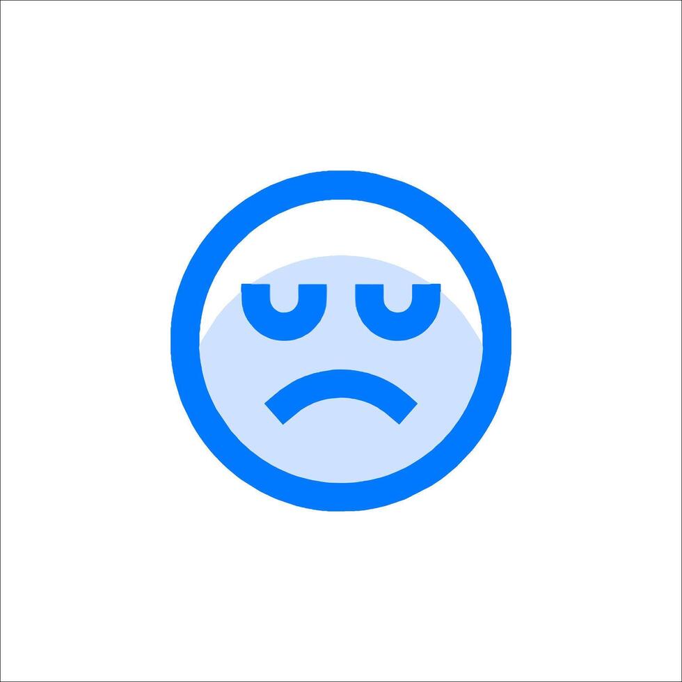A sad face icon on a white background vector
