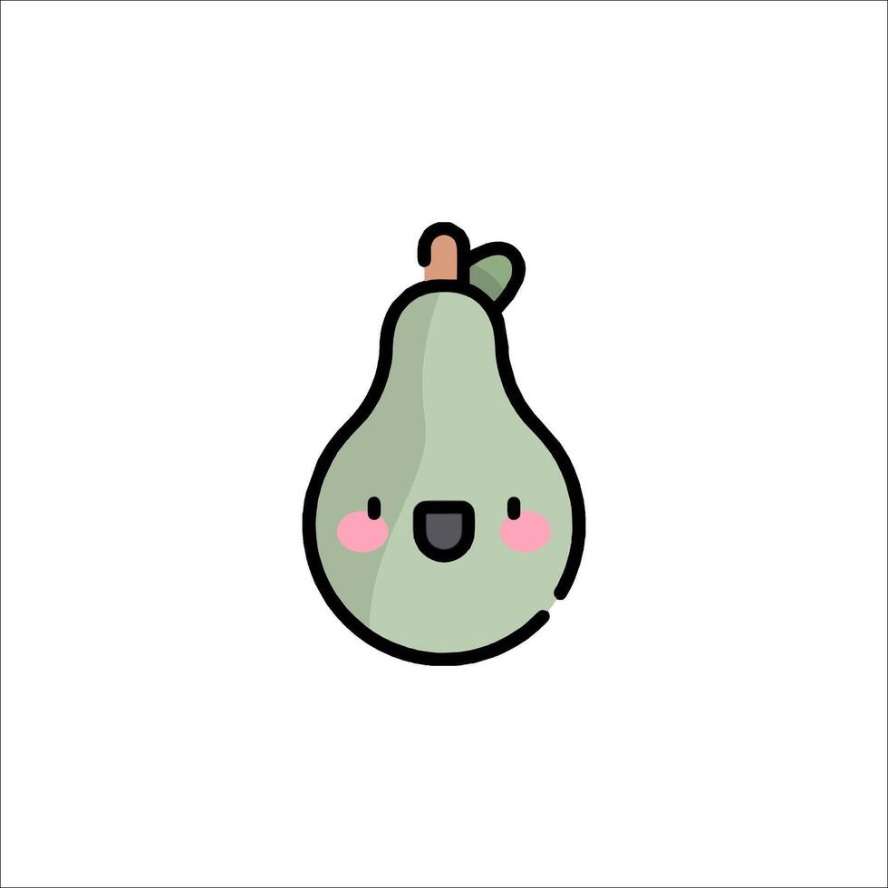 A cartoon pear with a smile on its face vector