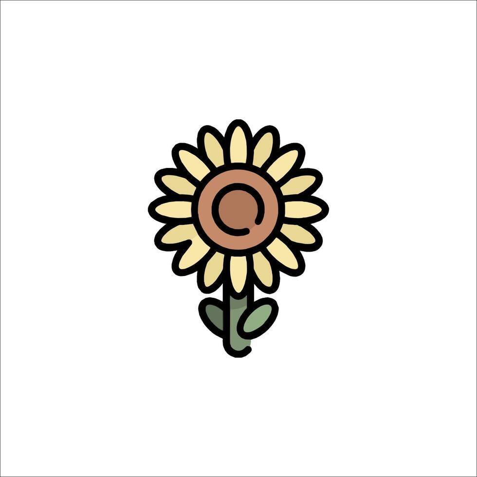 A sunflower with the letter c on it vector