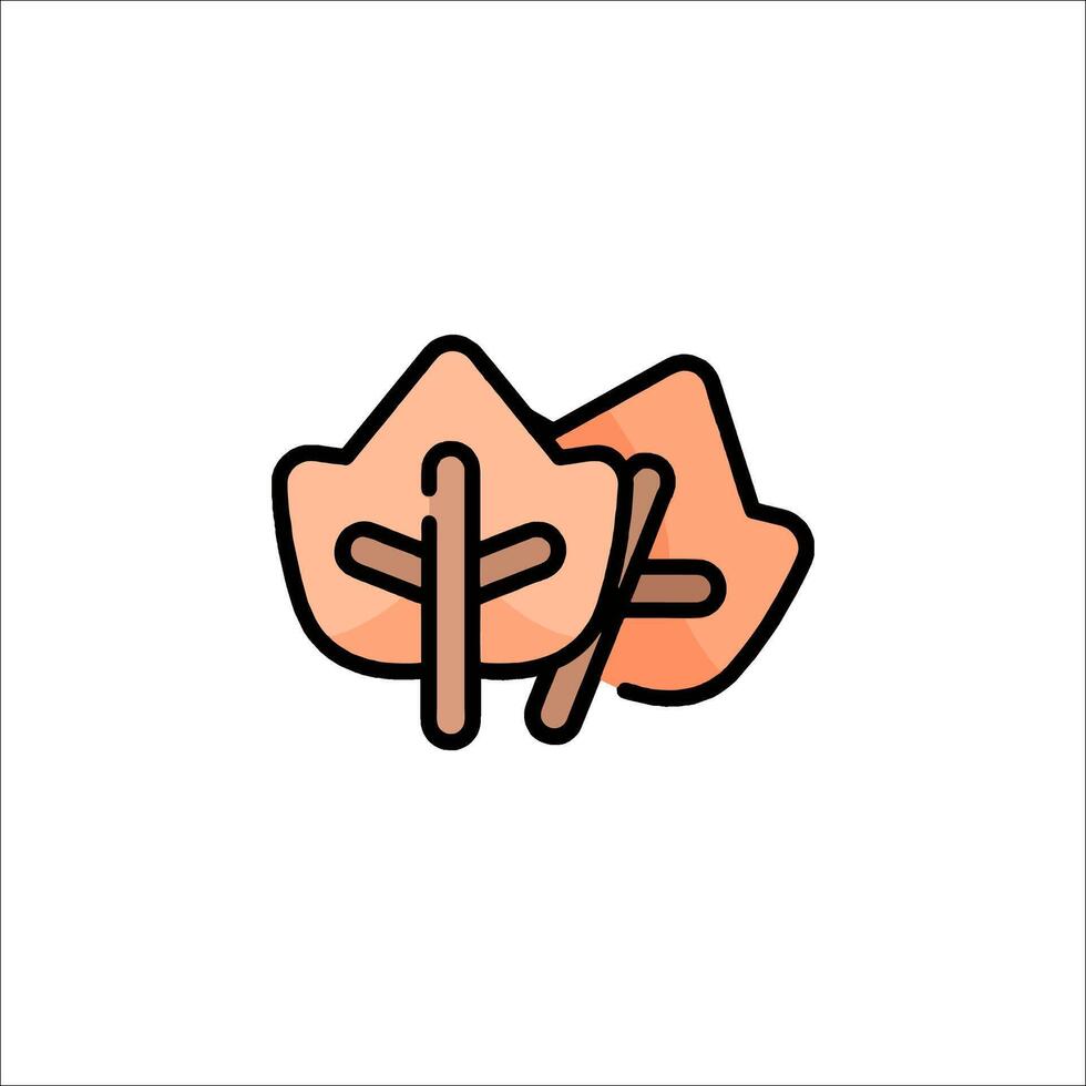 A pair of leaves on a white background vector