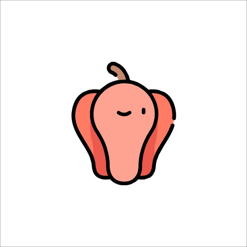 A cartoon pepper with a smile on it vector