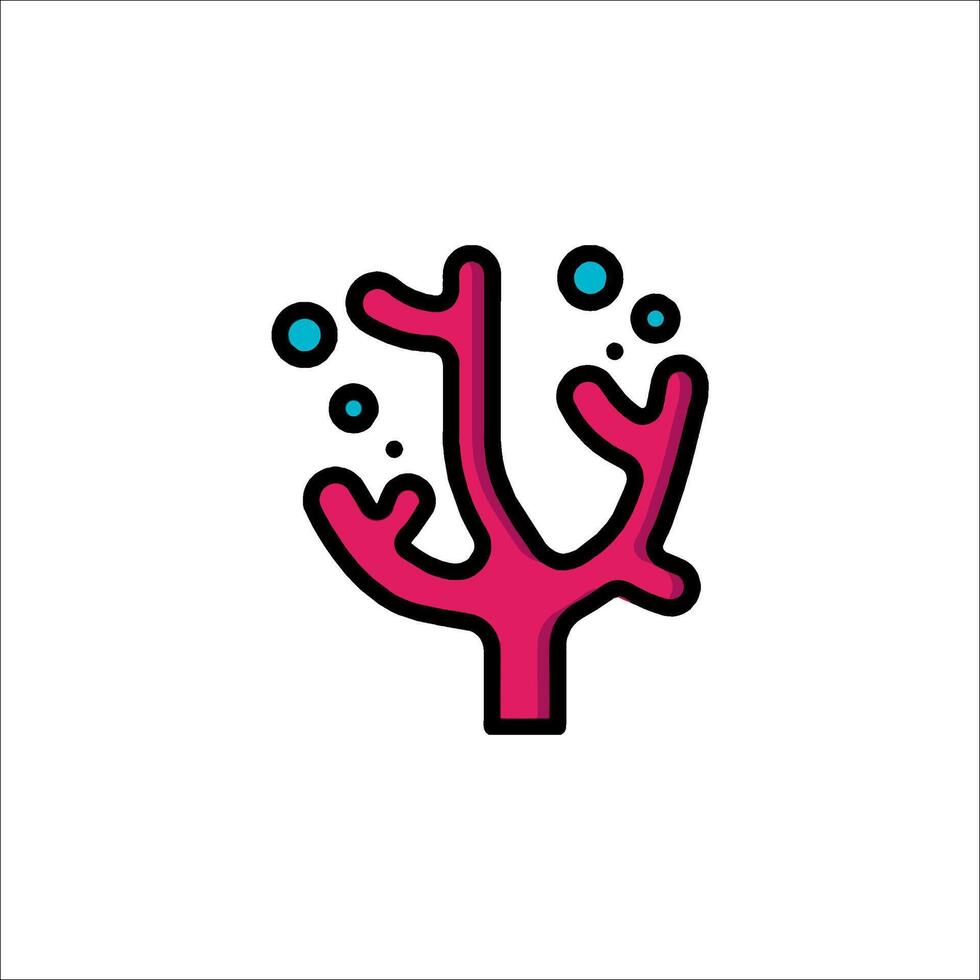 A coral icon with bubbles and dots vector