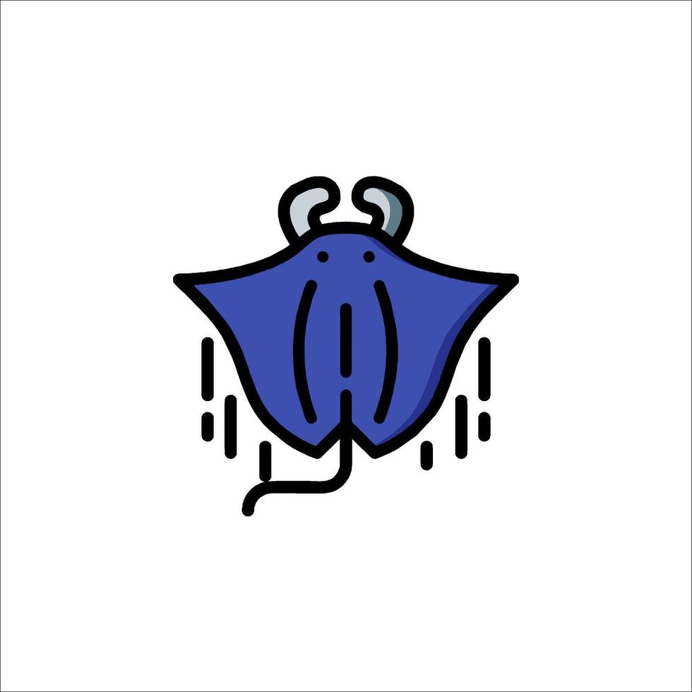 A blue stingray with a long tail vector