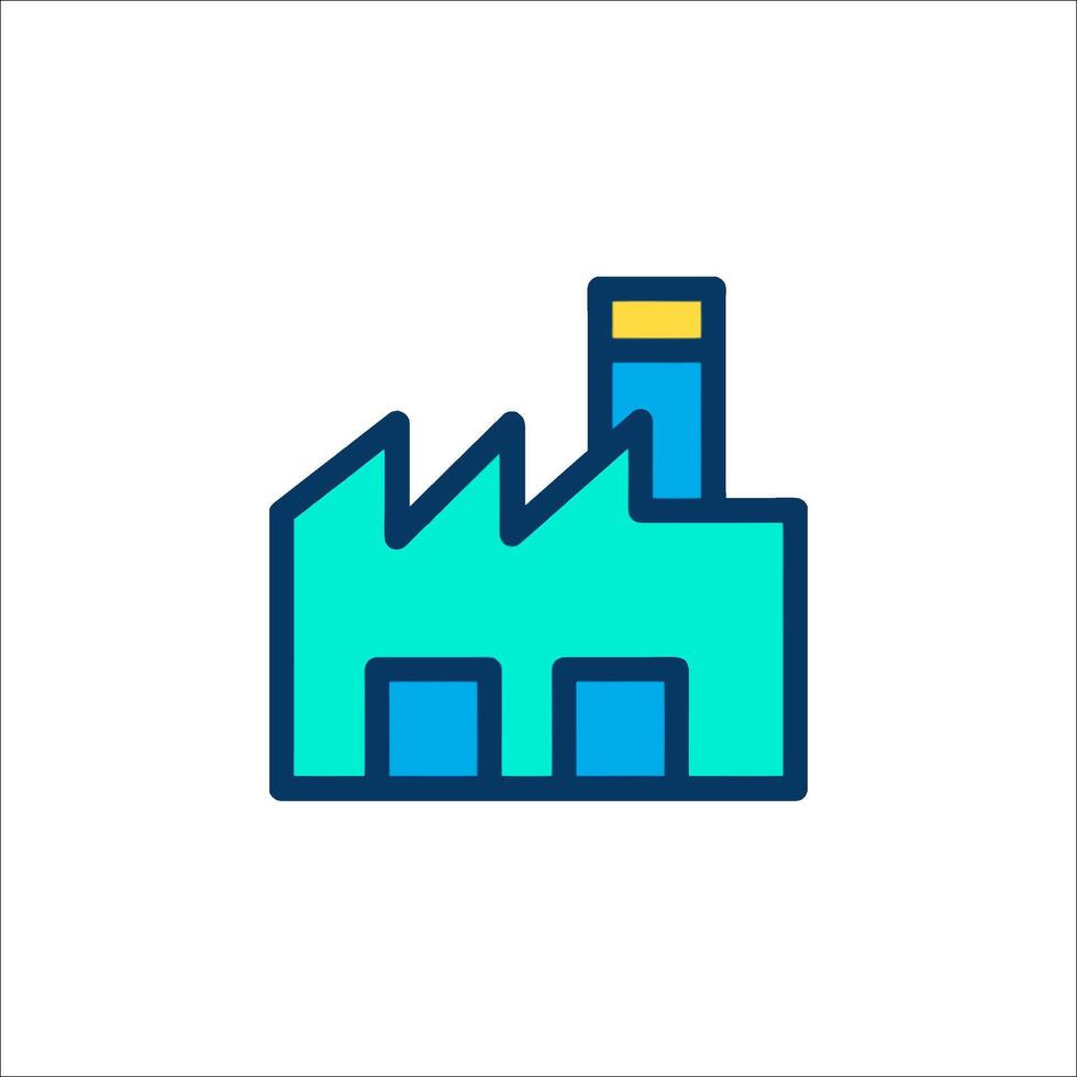 A factory building icon in a line style vector