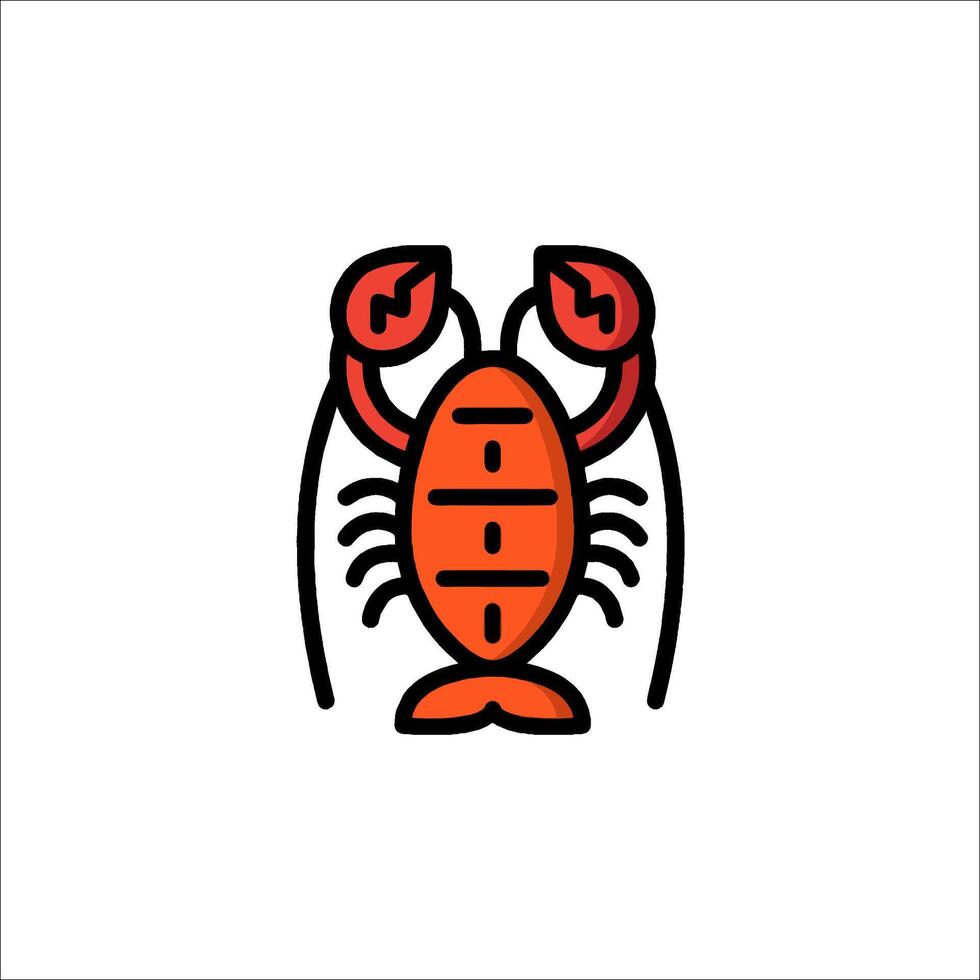 A lobster icon in a line style vector