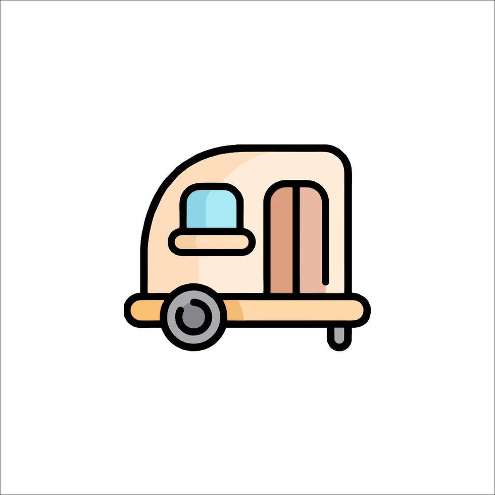 A small camper trailer icon on a white background vector