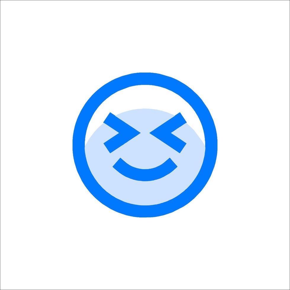 A smiley face with a blue border vector