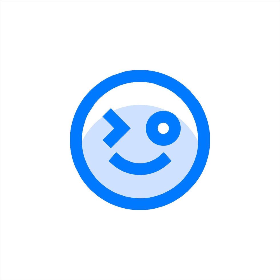 A smiley face with a blue circle in the middle vector