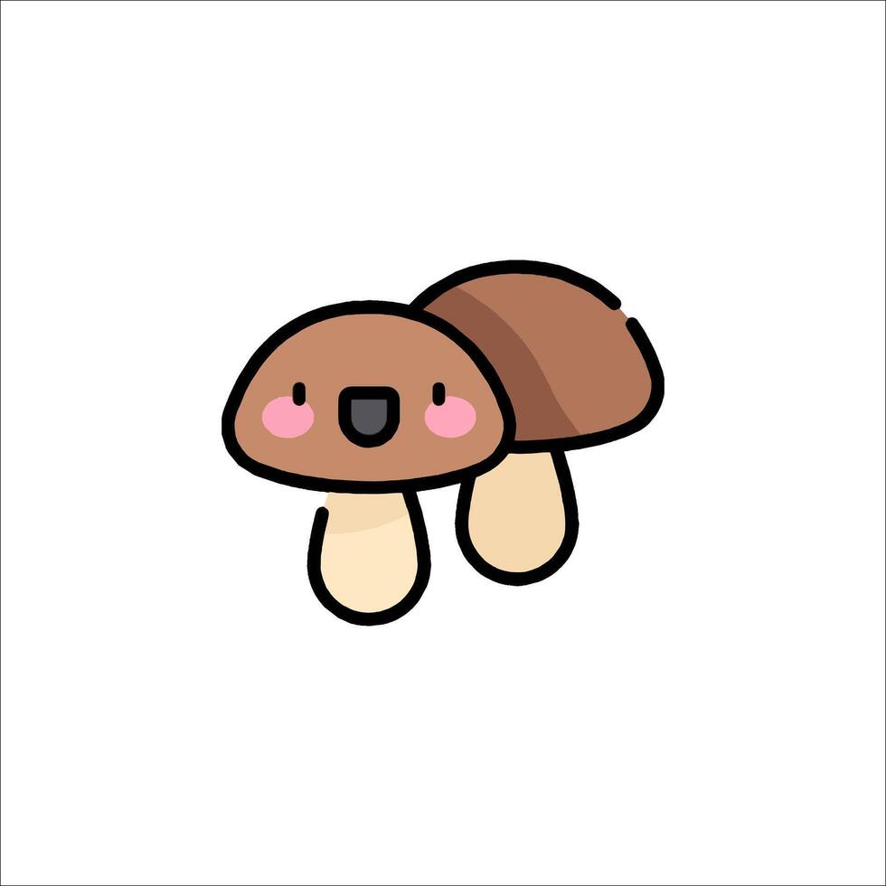 A cartoon mushroom with a smile on its face vector