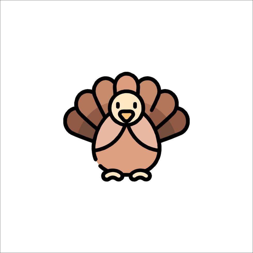 A cartoon turkey with a heart on its head vector