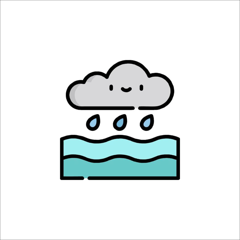 Rainy day icon, illustration, flat design, flat design, illustration, flat design vector