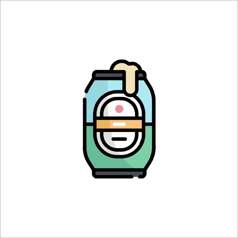 A can of beer with a lid on it vector
