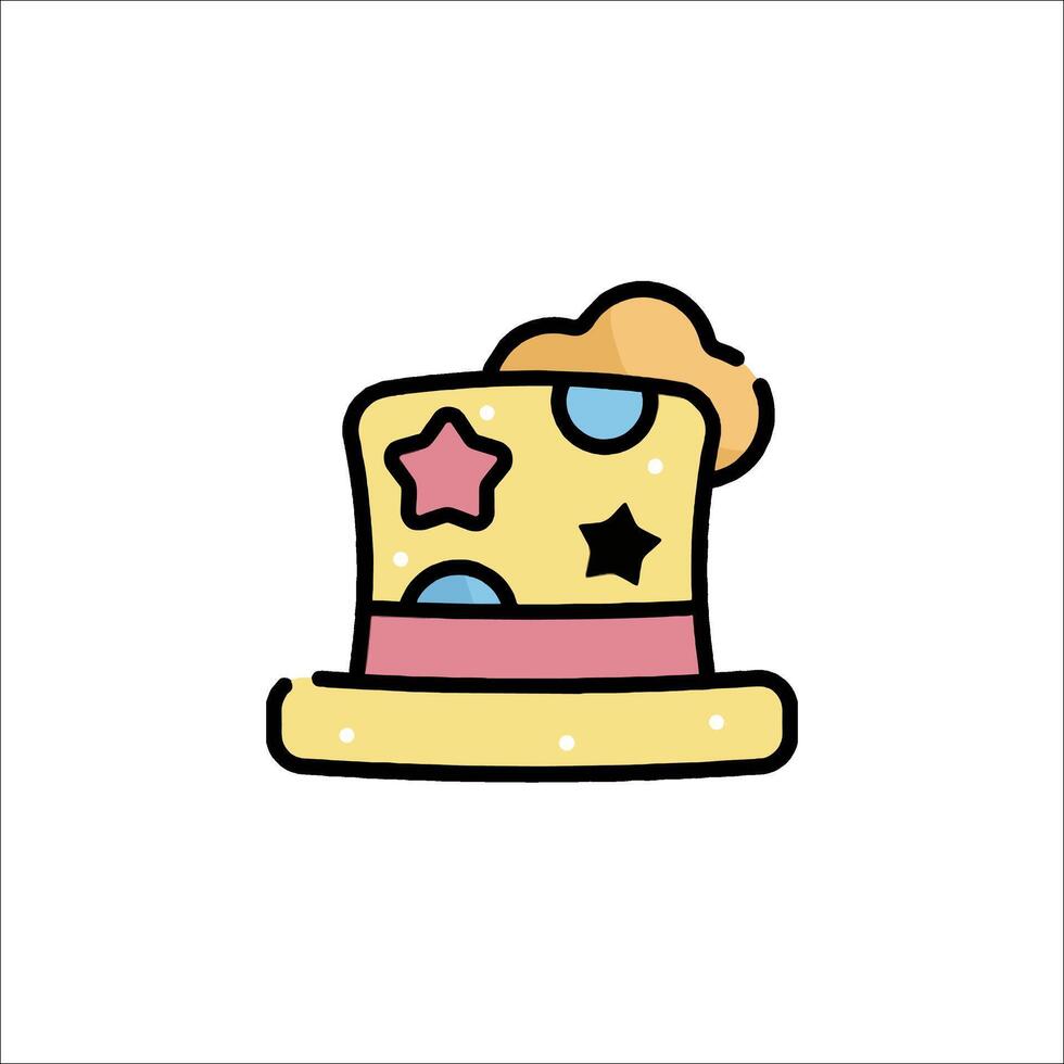 A cartoon hat with stars on it vector