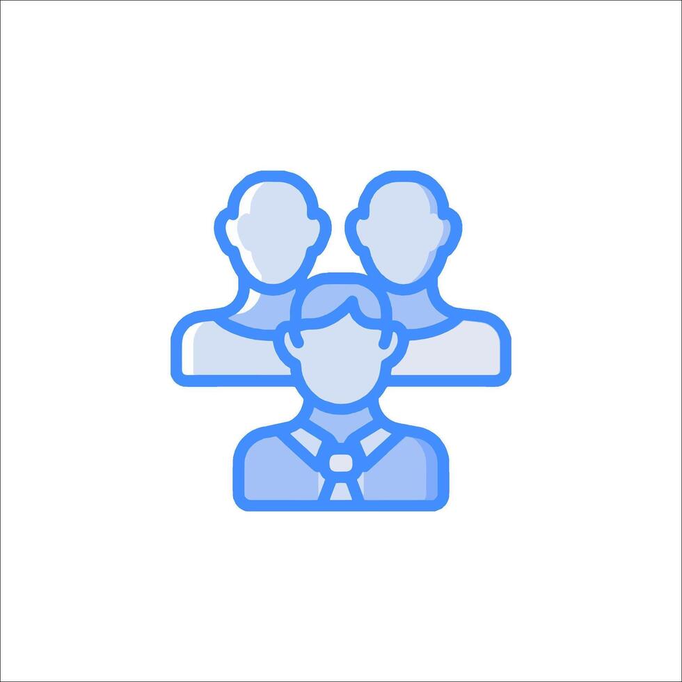 A group of people with a blue line icon vector