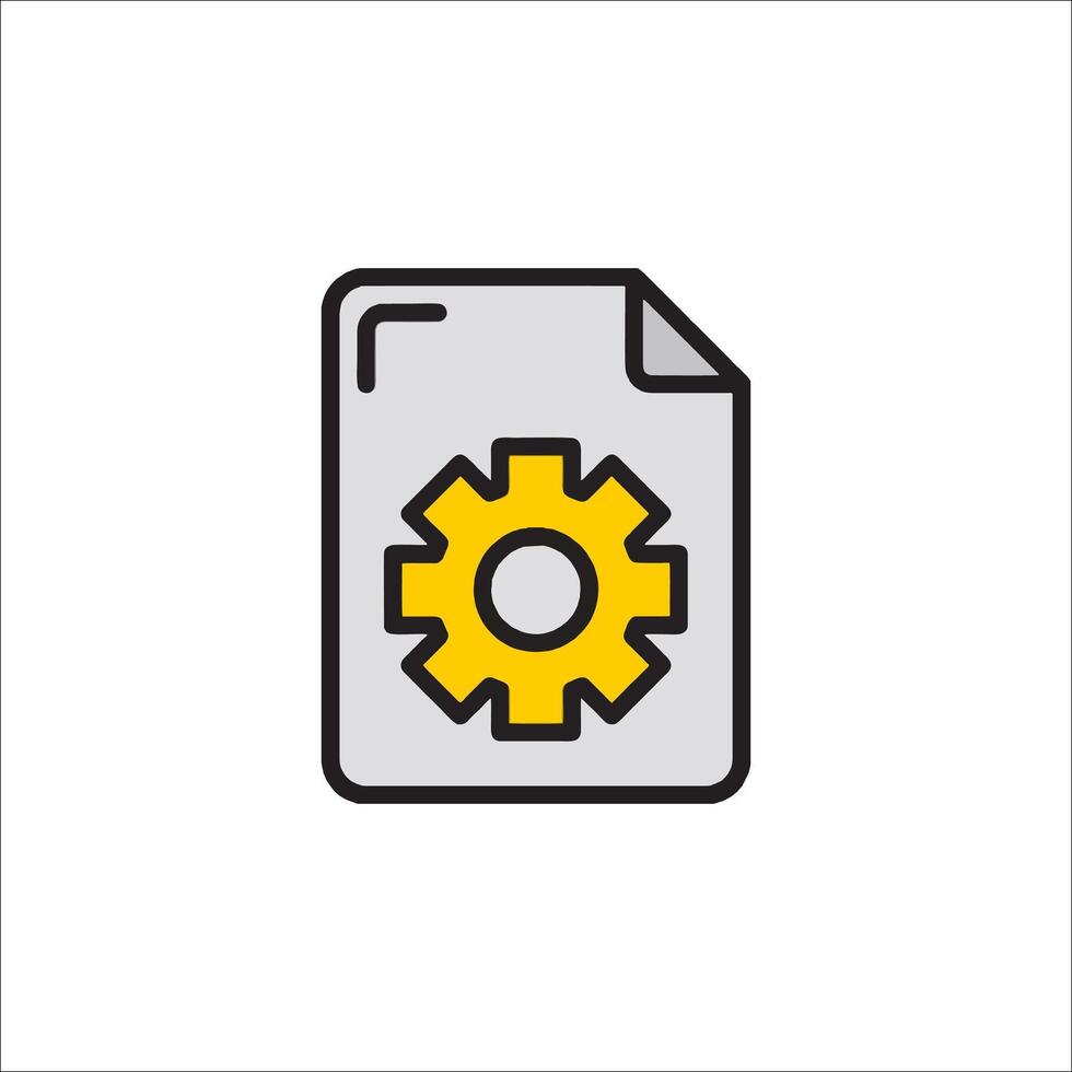 A file with a gear wheel icon vector