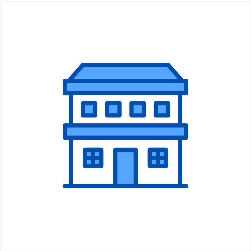 A blue house icon on a white background vector