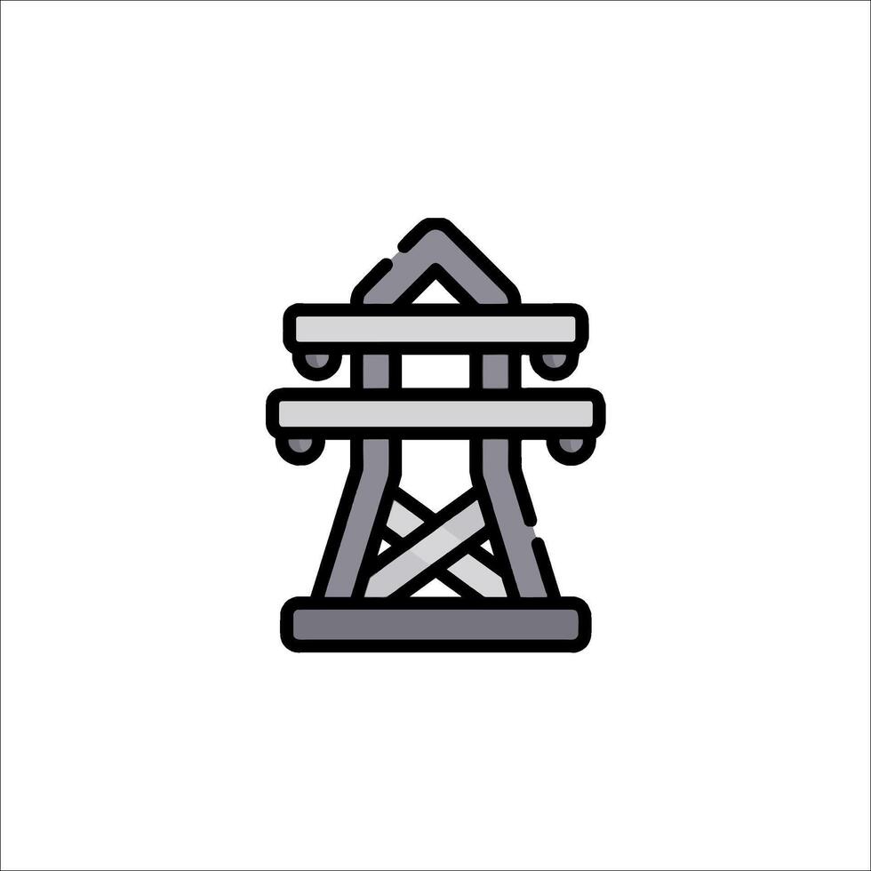 A tower with a cross on top of it vector