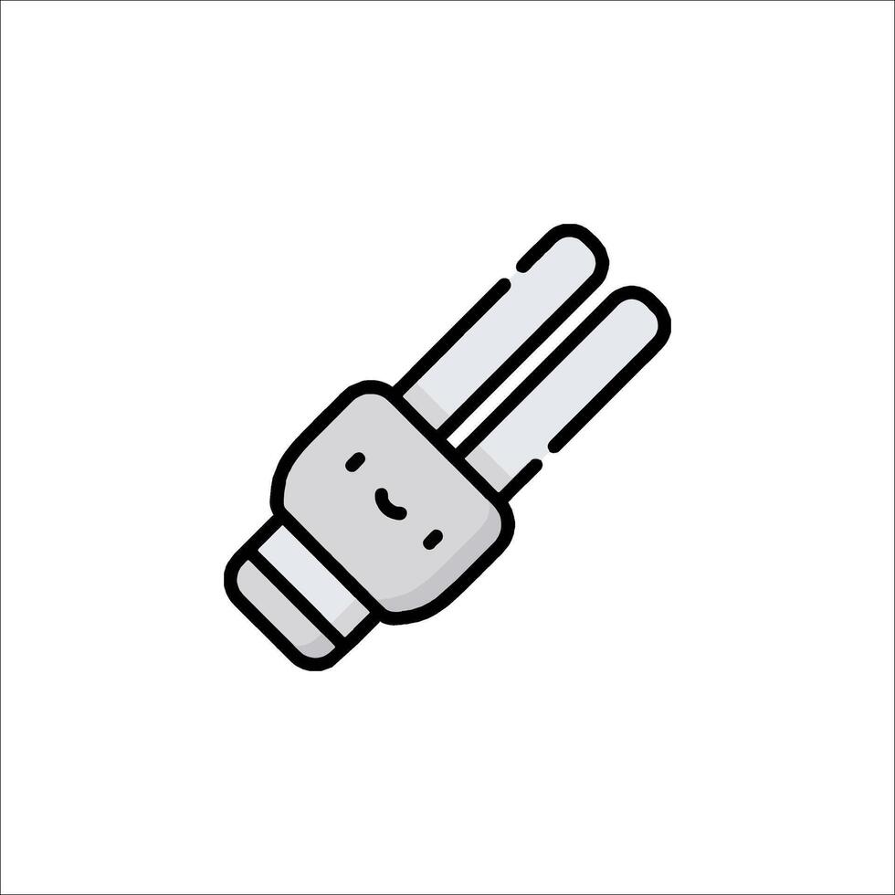 A cartoon electric plug with a smiley face vector