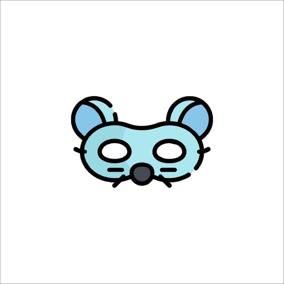 A mouse mask with blue eyes and a nose vector