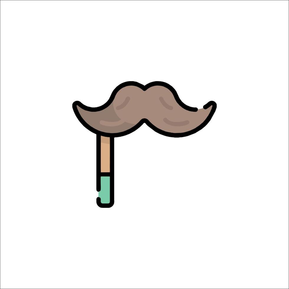 A mustache with a green stick on it vector