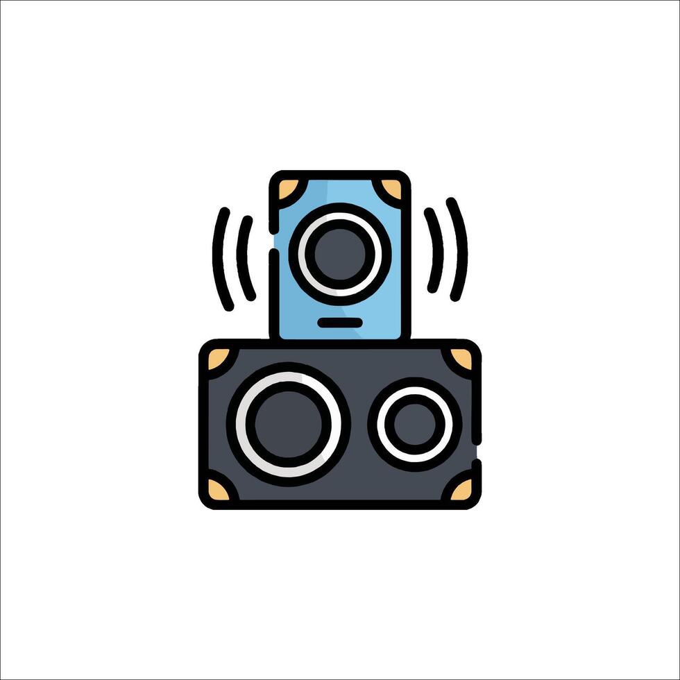 A speaker icon with a microphone and a speaker vector