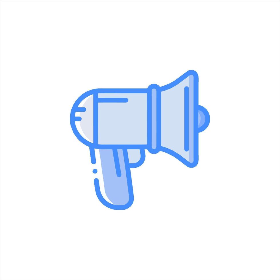 A blue megaphone icon on a white background vector