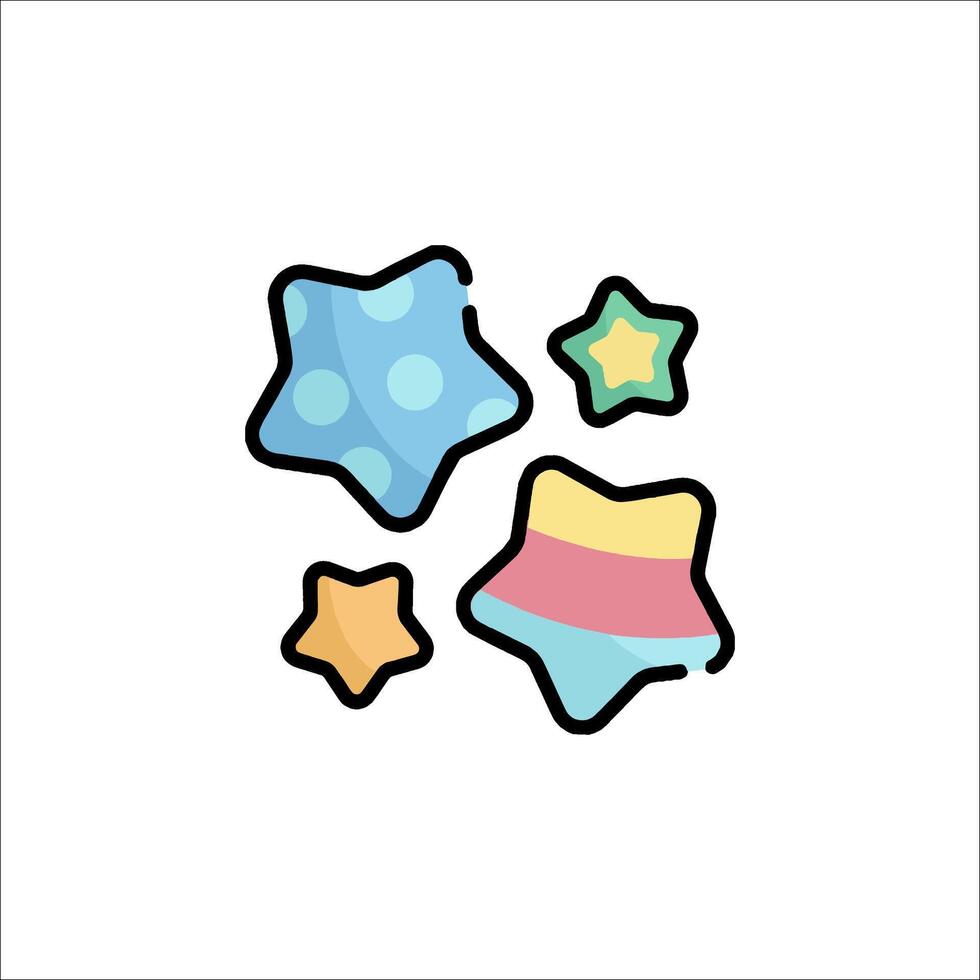 A cartoon star and a star shaped cookie vector