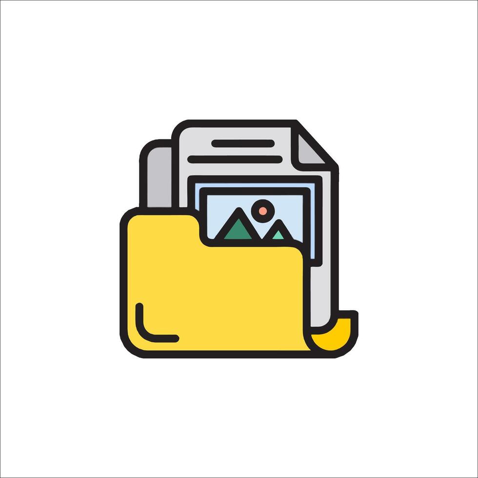 A folder with a photo inside it vector