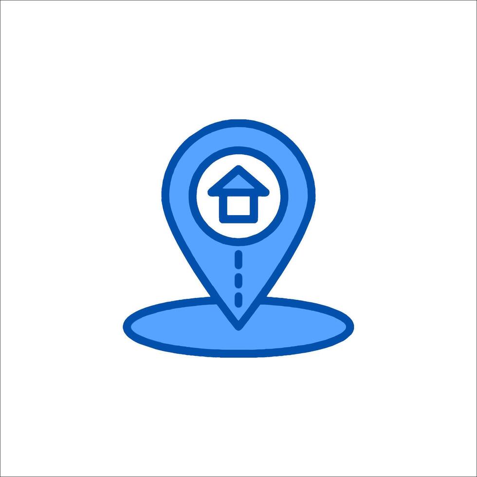 A map pointer with a house icon vector
