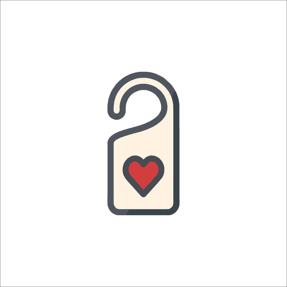 A heart shaped lock icon on a white background vector