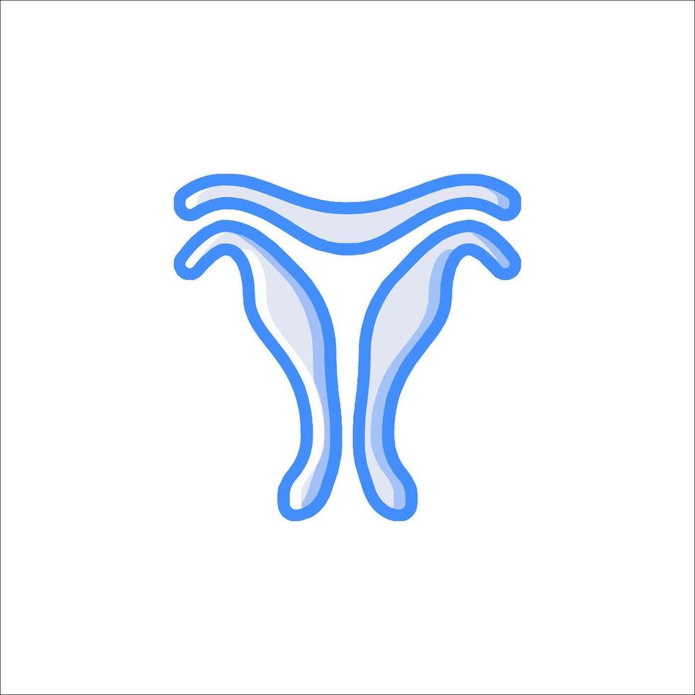 The uterus icon is shown on a white background vector