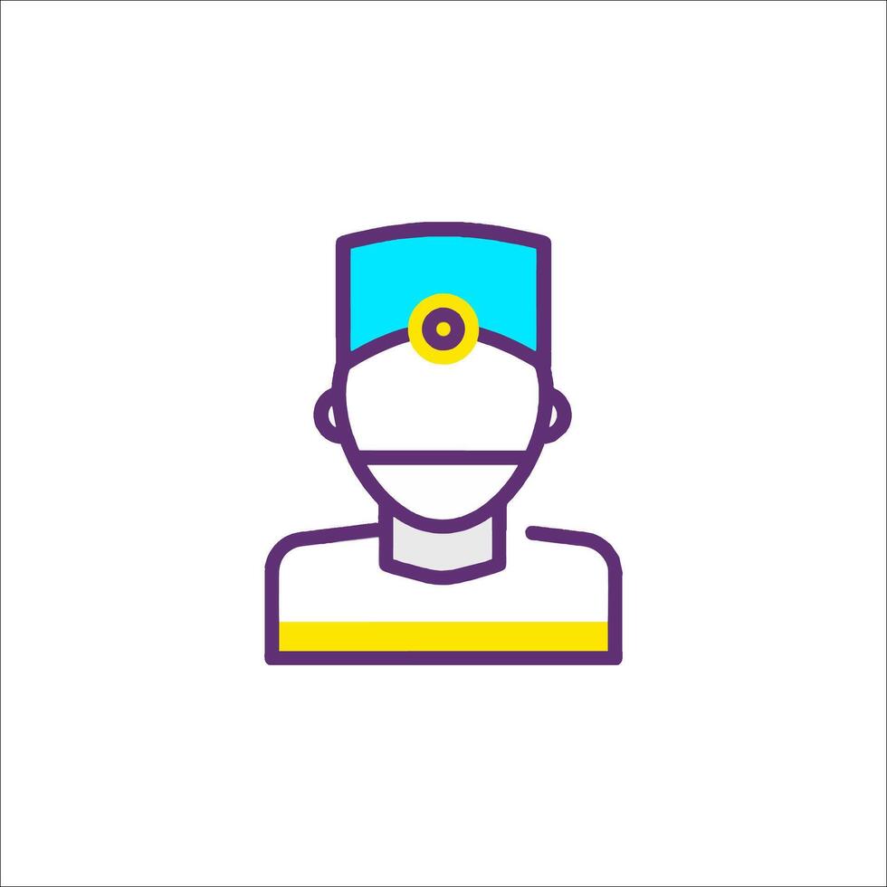 A doctor icon with a hat on his head vector
