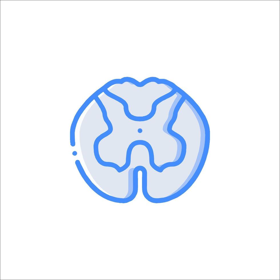 A blue line drawing of a human brain vector