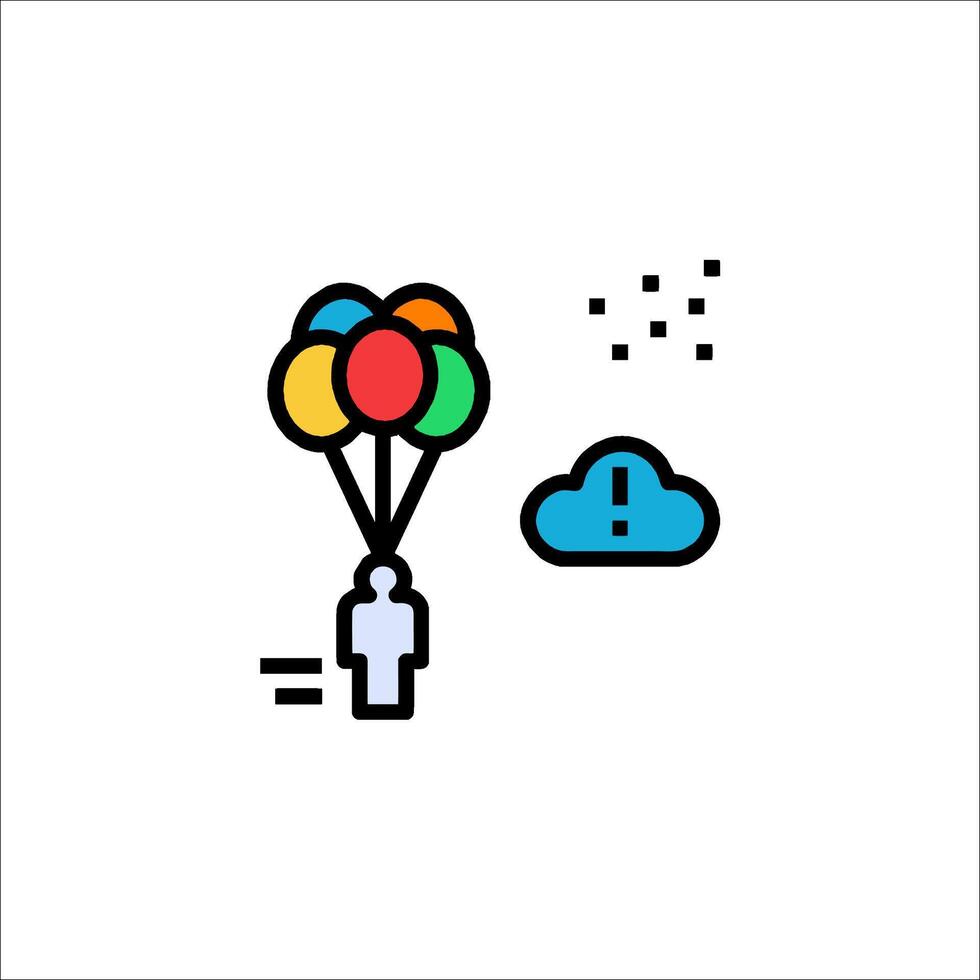 A man holding balloons and a cloud vector