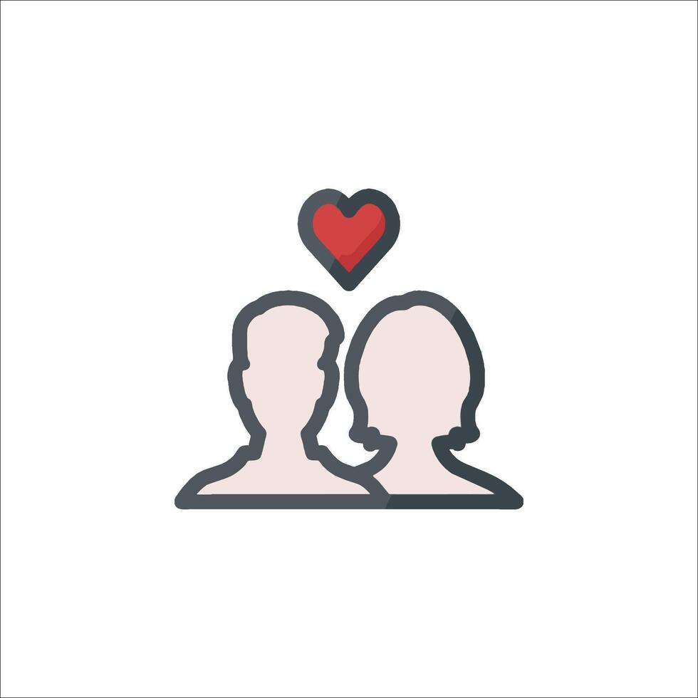 A couple with a heart icon vector