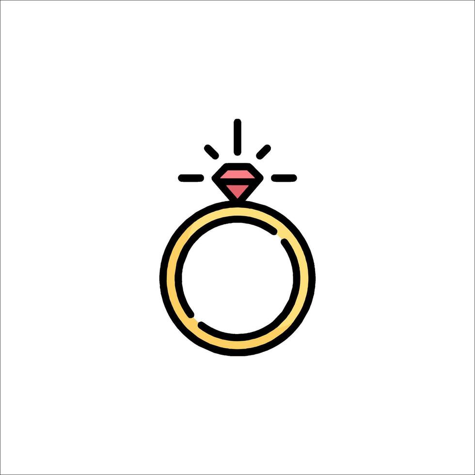 An engagement ring icon on a white background vector