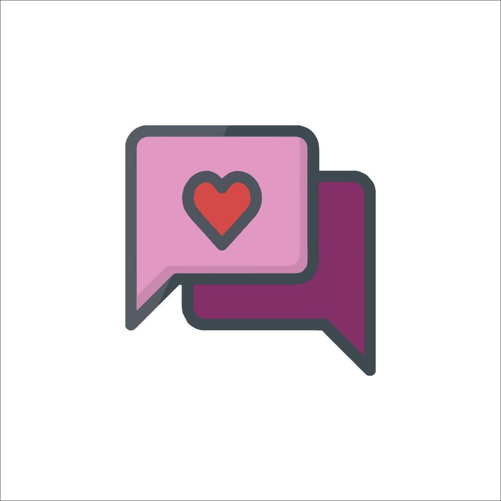 A speech bubble with a heart in it vector