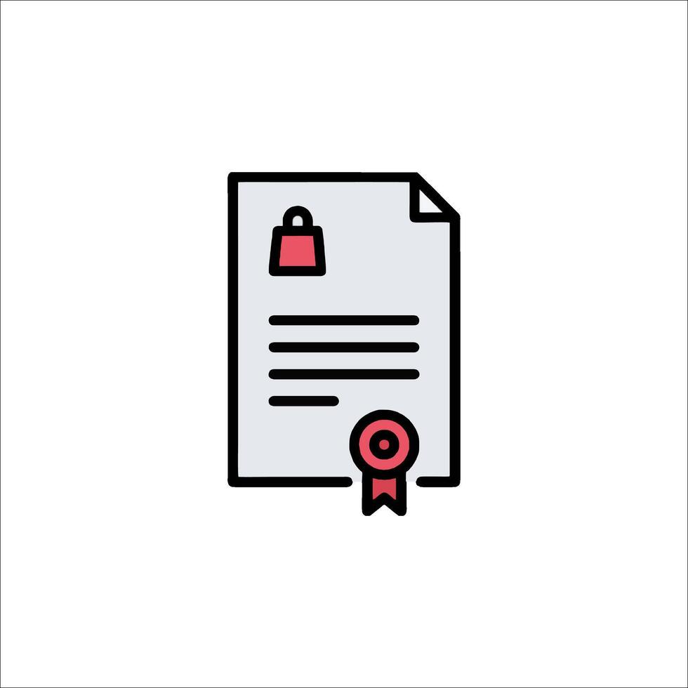 A document with a lock icon vector