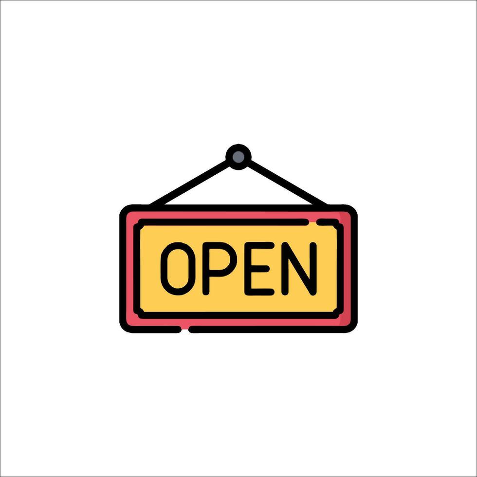 Open sign icon illustration vector