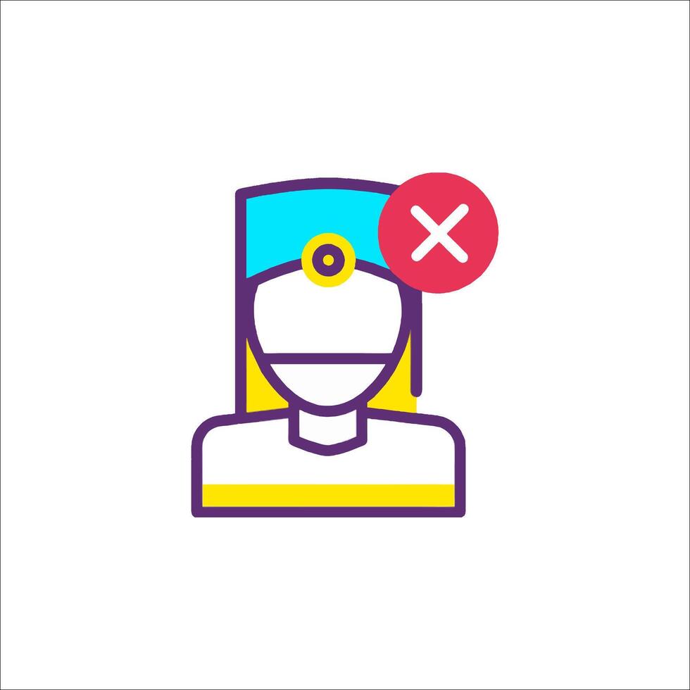 A woman with a red cross on her head vector