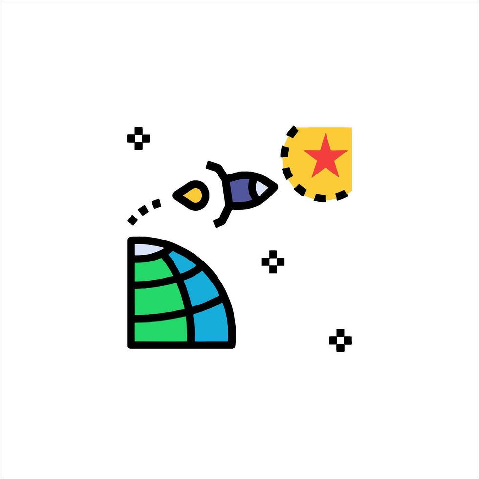 Space travel icon illustration vector