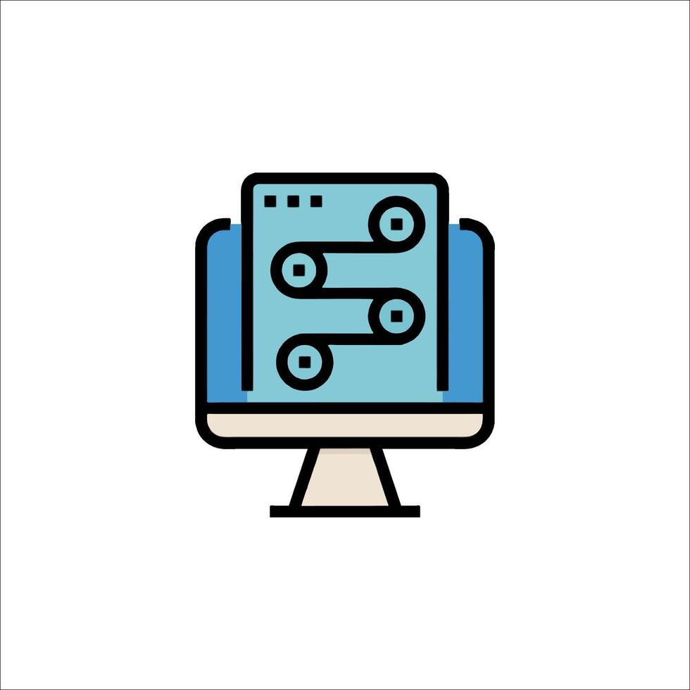 A computer monitor with a computer on it vector