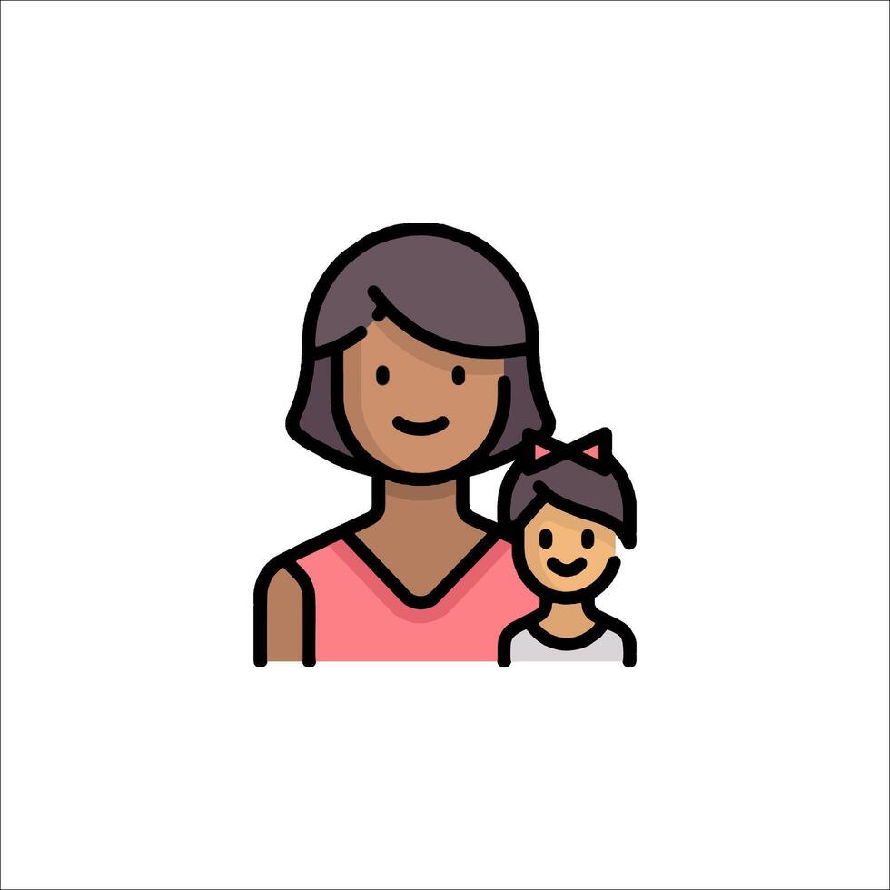 A woman and child icon on a white background vector
