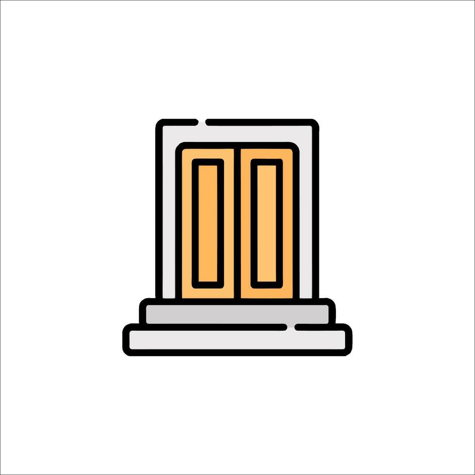 A door with a sign on it vector