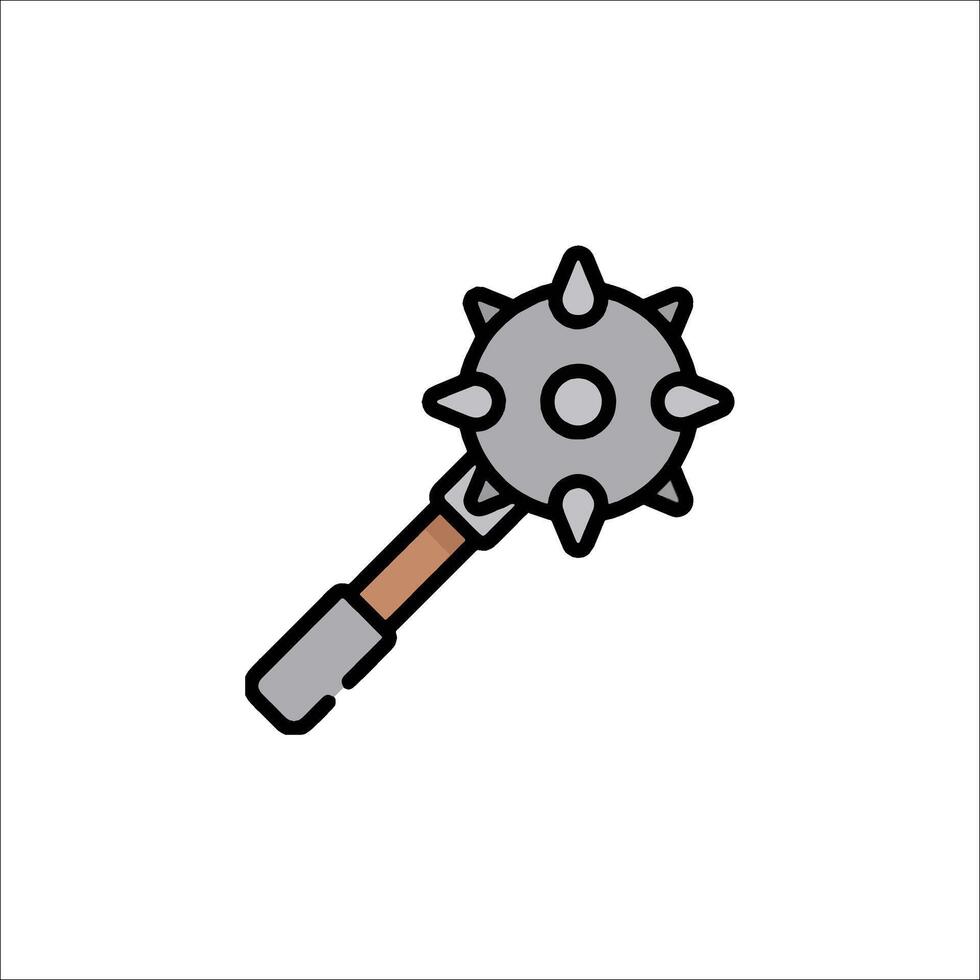 A weapon icon with a spike on it vector