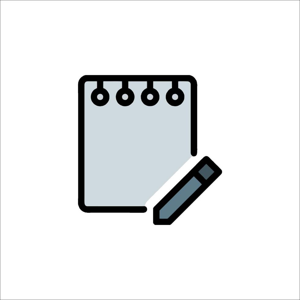 Notebook and pen icon illustration vector
