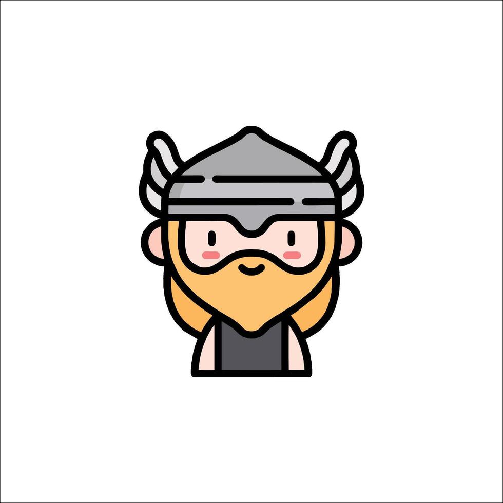A cartoon character of a viking with a beard vector