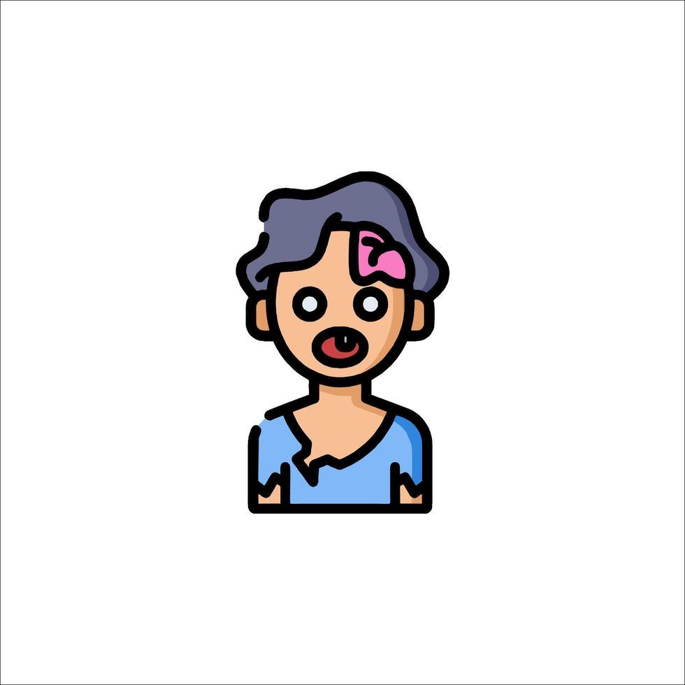 An icon of a woman with a brain tumor vector