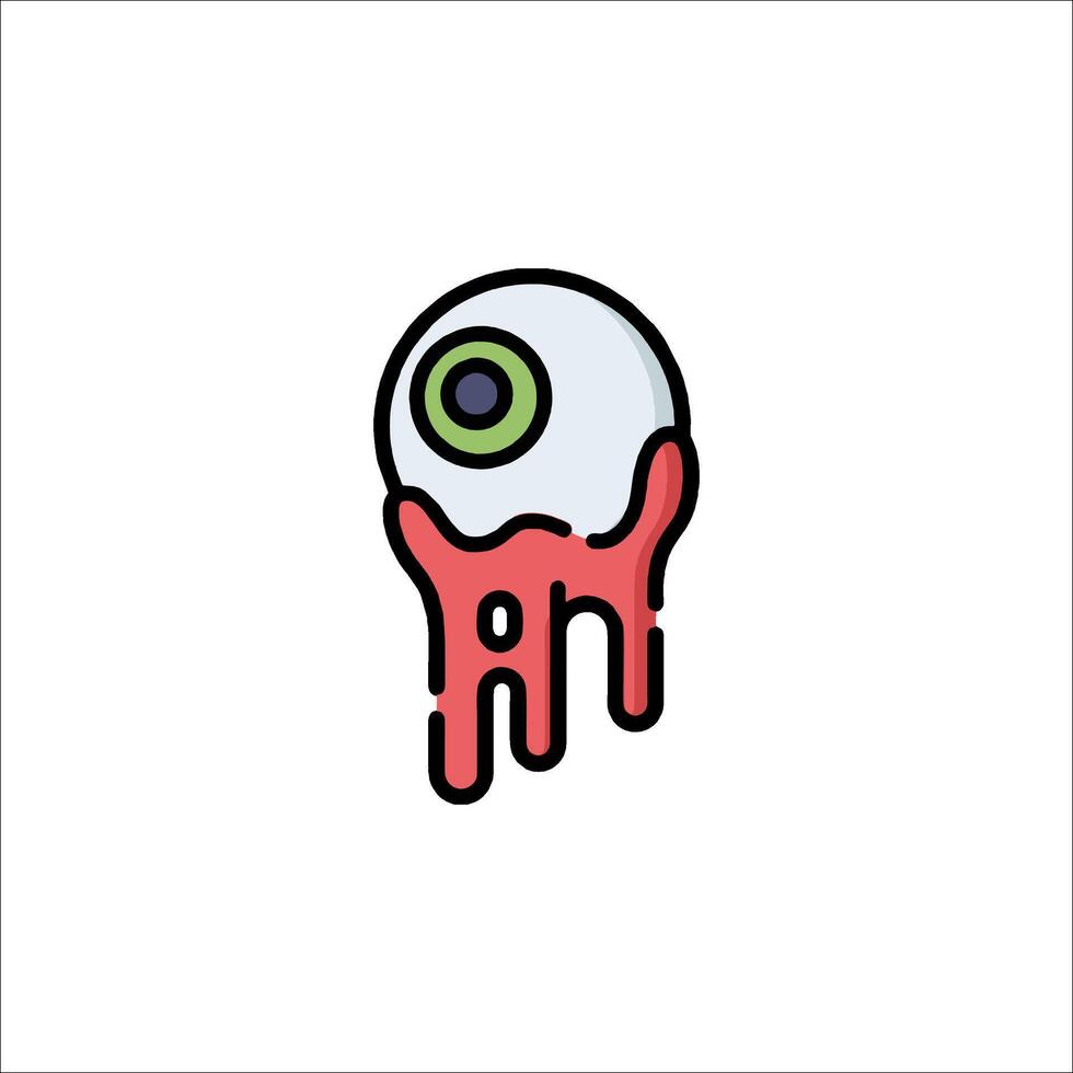 A cartoon eye with blood dripping down it vector